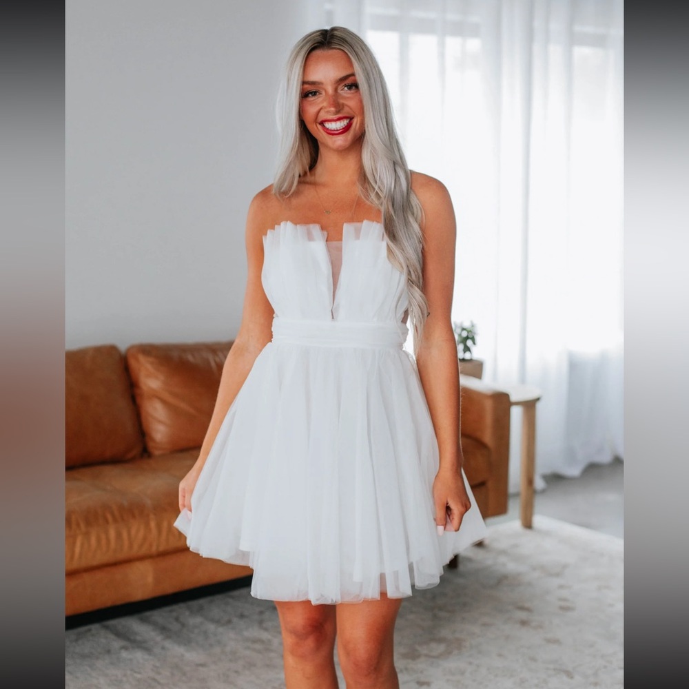 Angel Biba Ivory Textured Dress